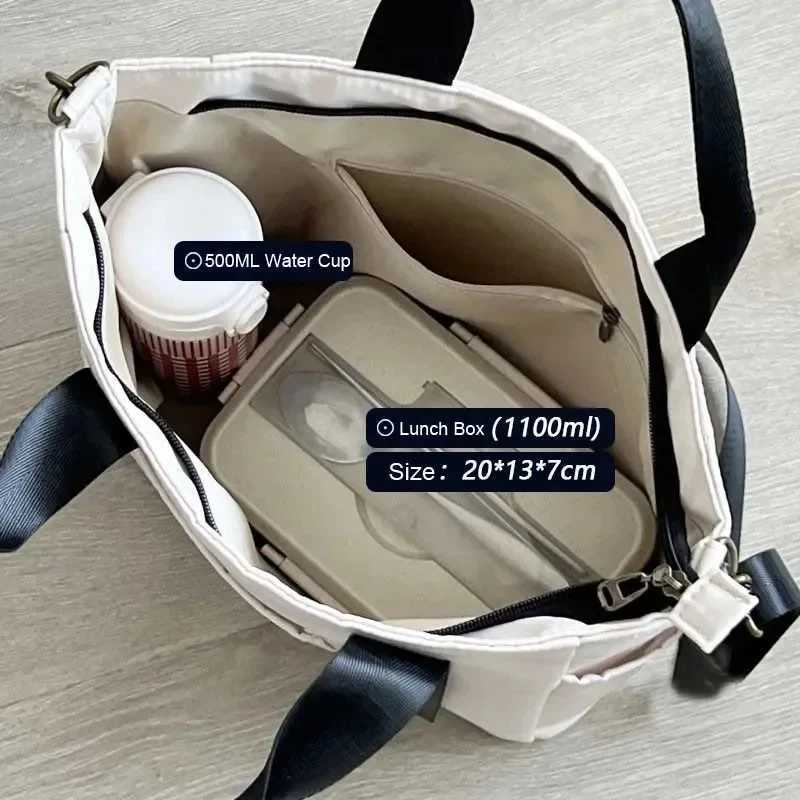 New Casual Tote Large Capacity Shoulder Bag Nylon Waterproof Canvas Handbag Simple Fashion Messenger Bags For Schoolgirl Z250224