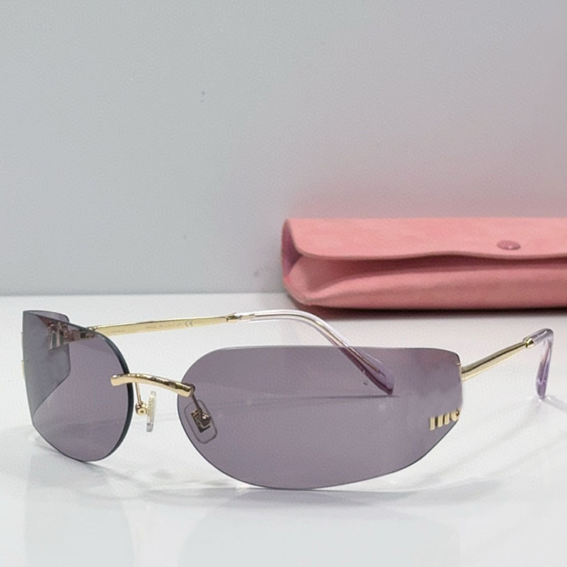 New Season Luxury Rectangular Metal Sunglasses MUA51S Unique The Ultra Light frame Features Curved Rimless Lens Modern Womens Designer Brand Glasses