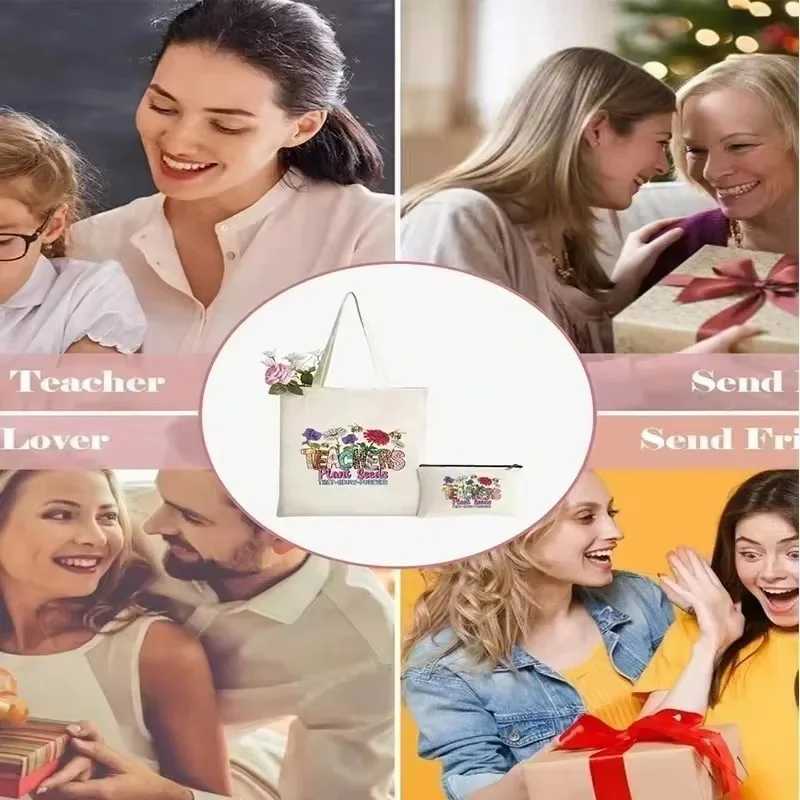 Cartoon Zoo Animal Women Canvas Shopping Bag Large Capacity Student Girl Shoulder Handbag Reusable Lady Tote Bag Female Handbags Z250224