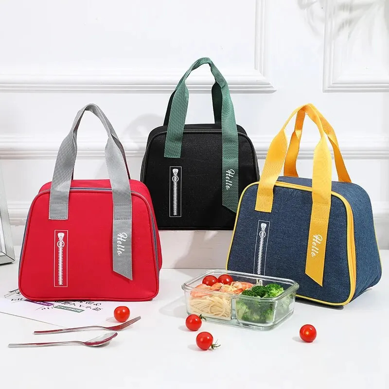 Portable Lunch Bag Lunch Box Insulated Canvas Tote Pouch School Bento Portable Dinner Container Picnic Food Storage 250224