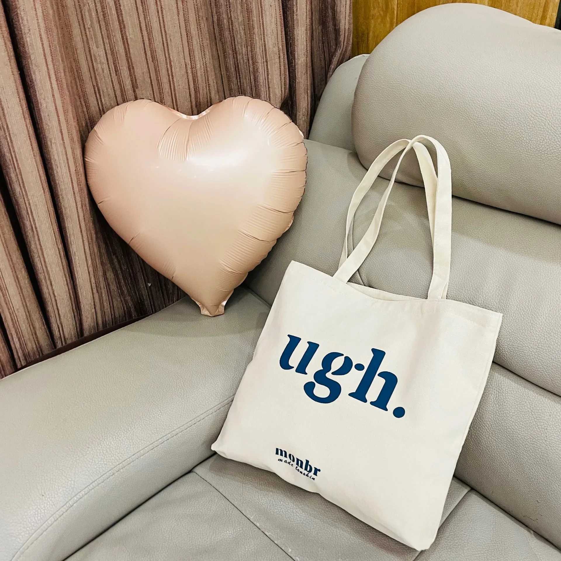 Armpit Large Capacity Shoulder Bag Korean Simple Casual Canvas Bag Students Large Capacity Letter Shoulder Canvas Bag Z250224