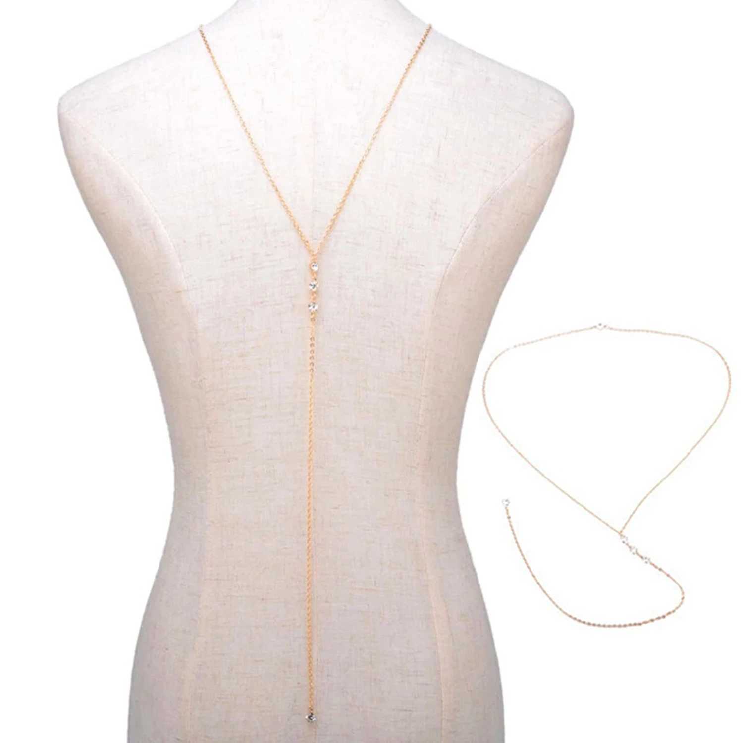 2023 Drop Chain Necklaces For Women Egant Long Crystal Wedding Accories ss Chain Beach JewelryXJ250224