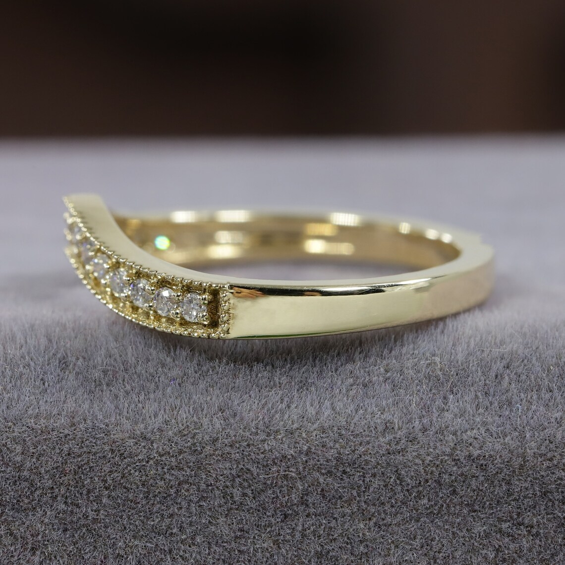 Jewelry 1.20 mm Round Cut Lab-Grown Diamond Chevron Dainty Half Band Matching Eternity Band For Engagement For Womens Gift