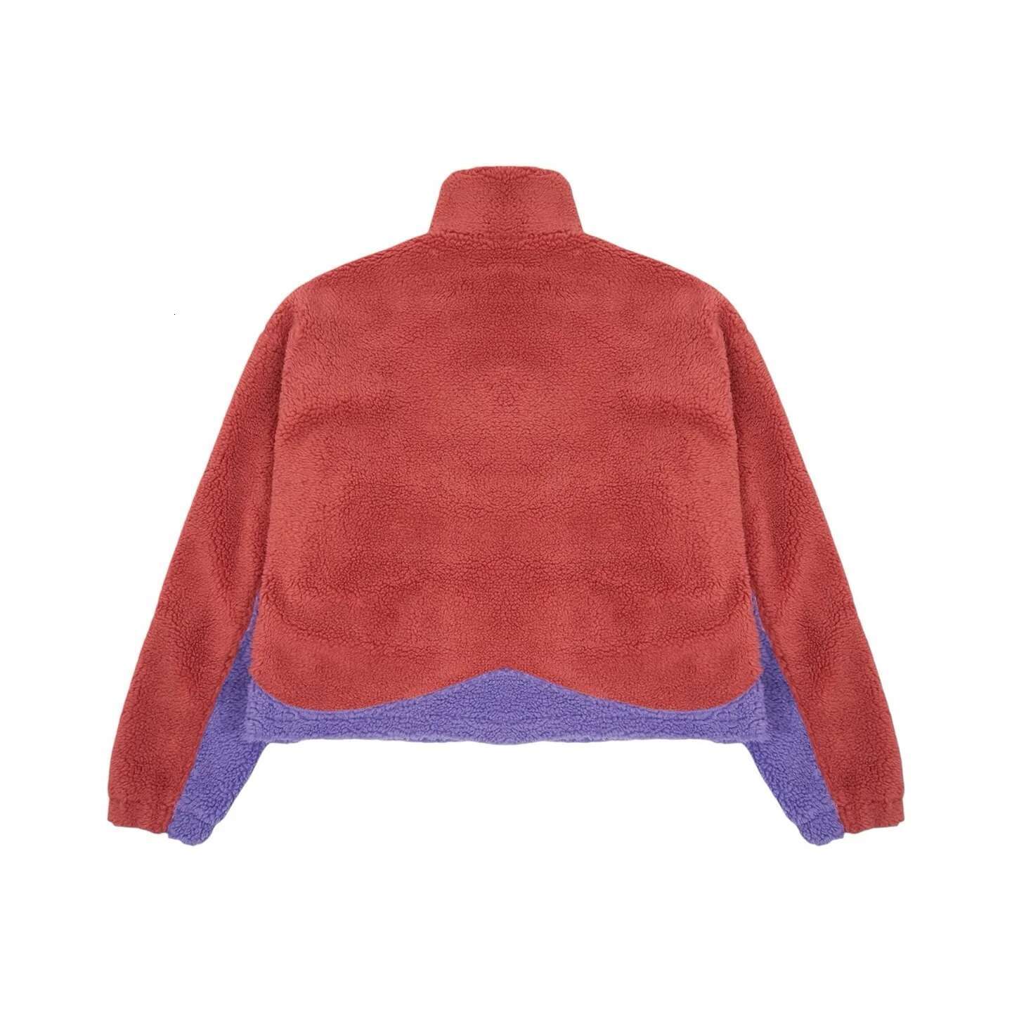 Trend Necessary Color Collision Stand Collar Loose Pullovers Hip Hop Personality Design Jackets for Women's Aesthetic Cool Tops