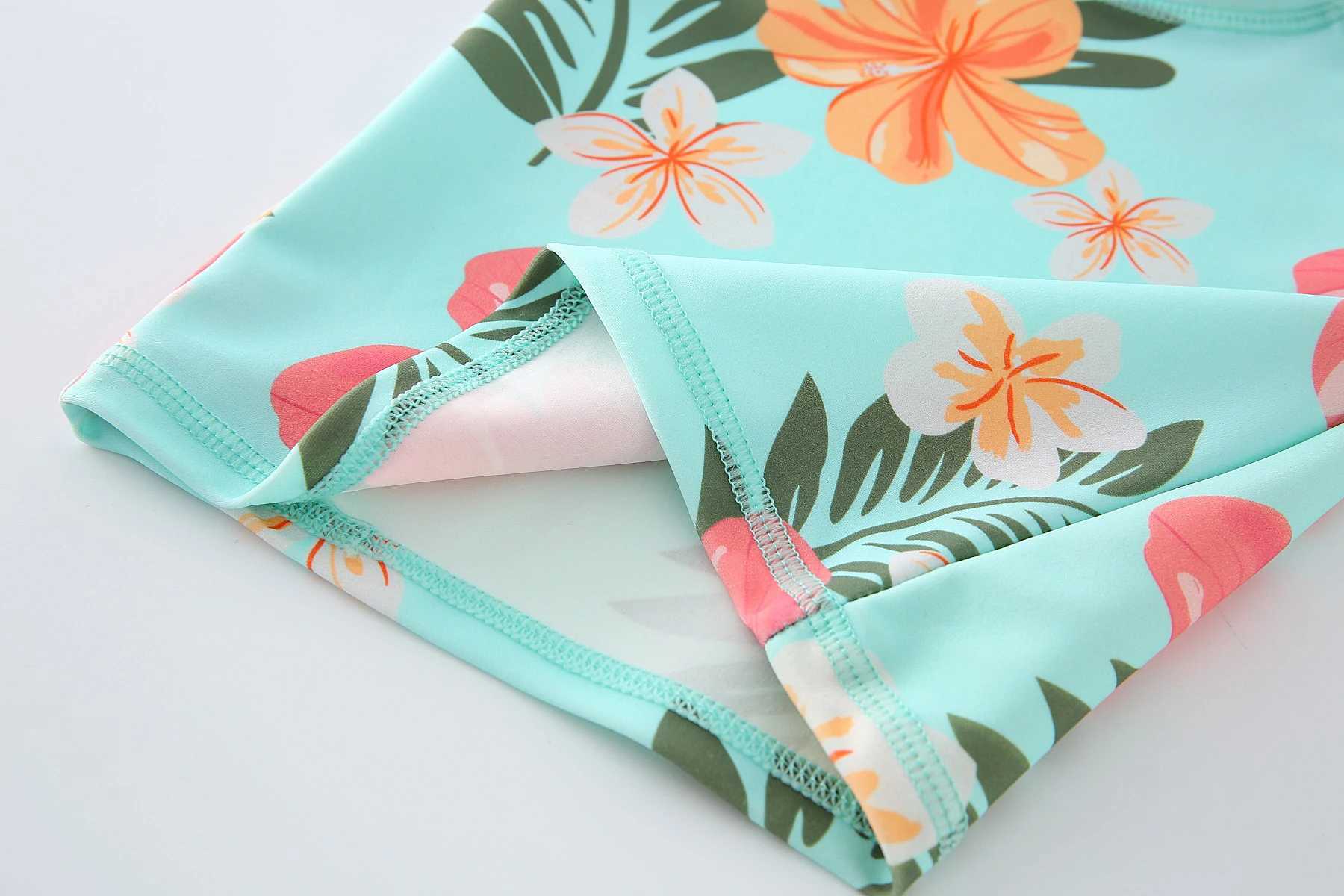 Re independent swimsuit childrens swimsuit Tankini set UPF50+beachwear short sleeved swimsuit bathing suit X250224