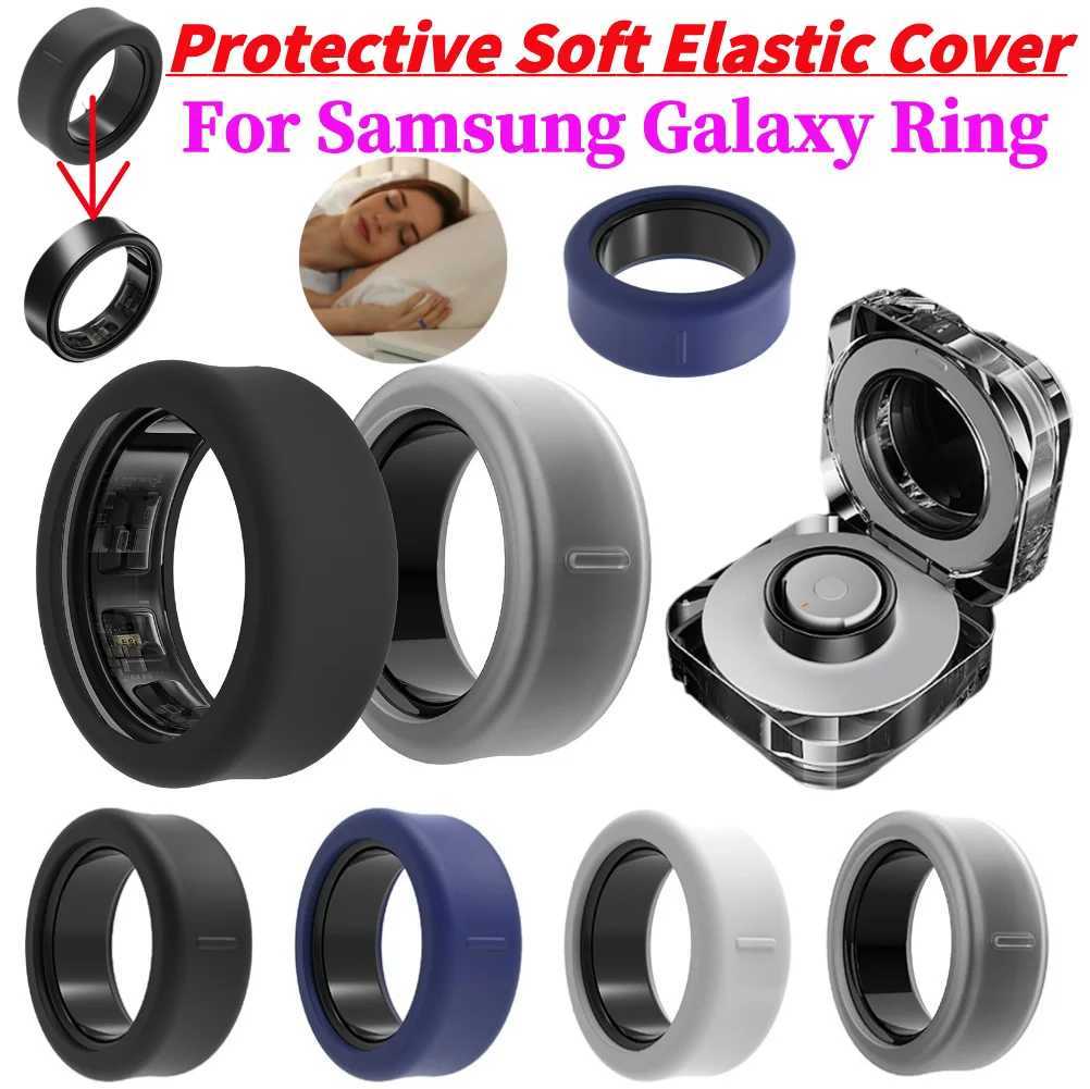 Suitable for Samsung Galaxy Ring elastic ring case scratch resistant silicone smart ring leather cover protective case suitable for Galaxy ring sizes 