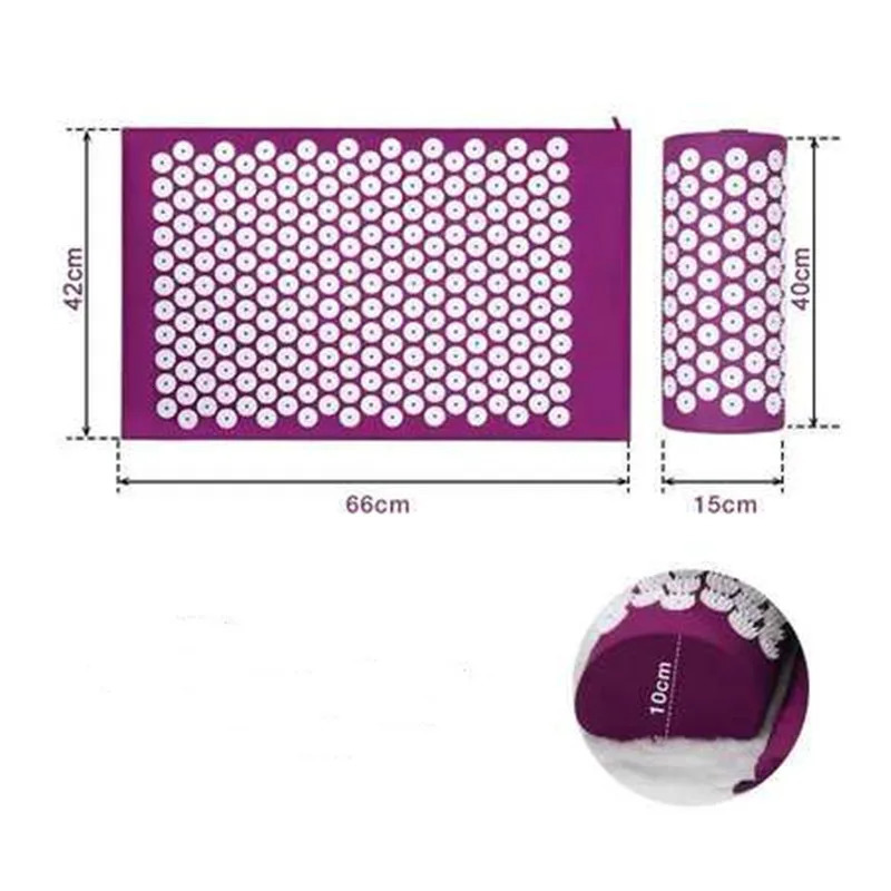 Non-Slip Massager Cushion acupressure Massage Yoga Mat Sets Spike Fitness Pilates Relieve Stress Back Pain Applicator kuznetsov 250221