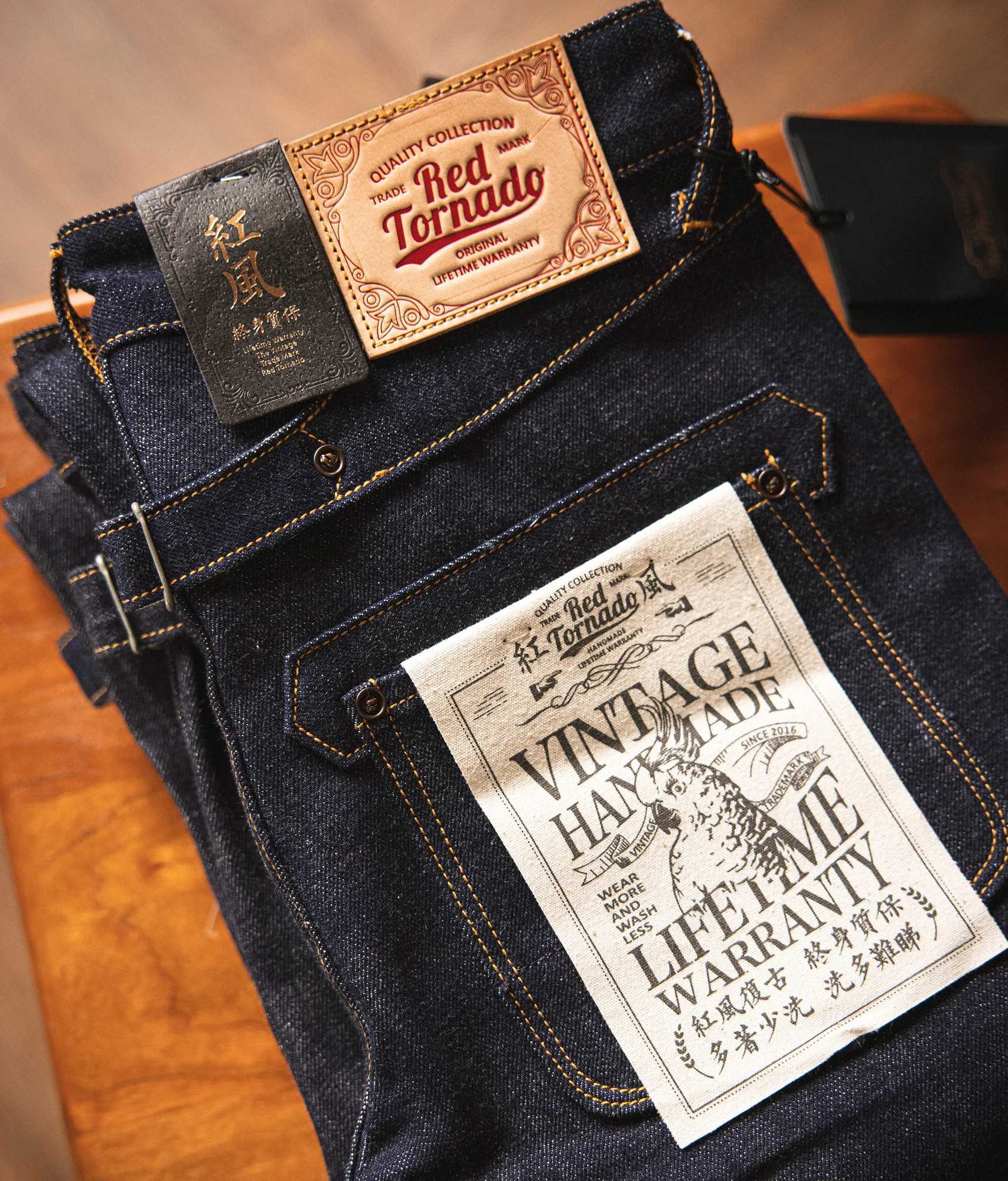 Men's Jeans Balikou Red Tornado Read Description! Raw Indigo Selvage Unwashed Denim Pants Unsanforized Jean 16.5oz 3 Choices For Fitting z250225