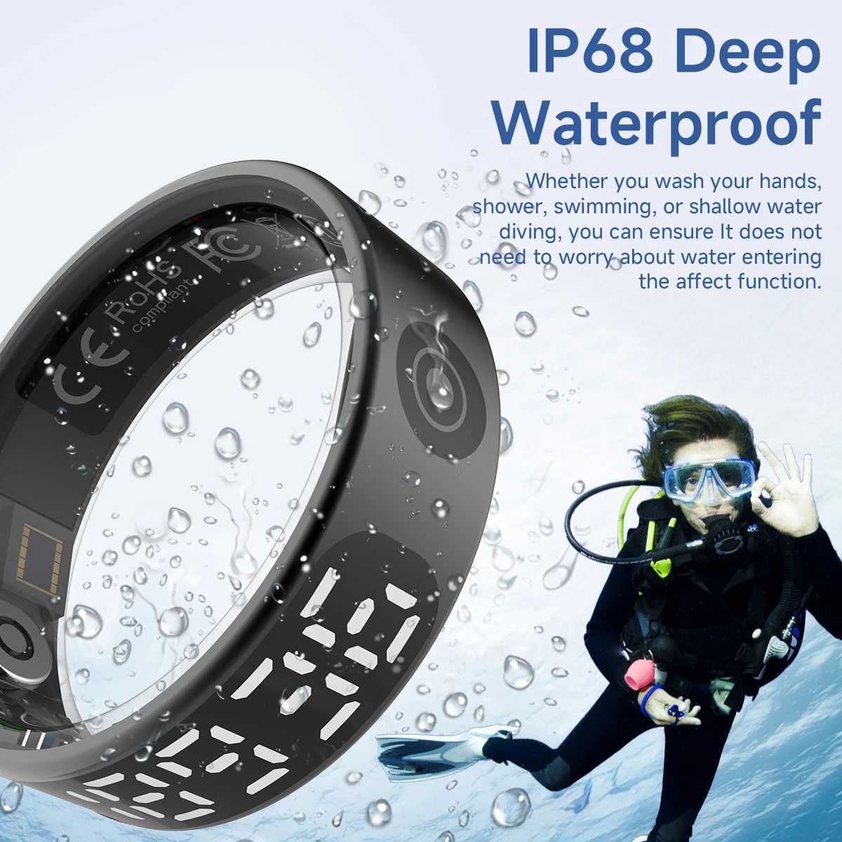 2025 New Smart Ring Digital Display 5ATM Waterproof Heart rate Sleep Health Monitoring Multisports Fashion Ring For Men Women W250717