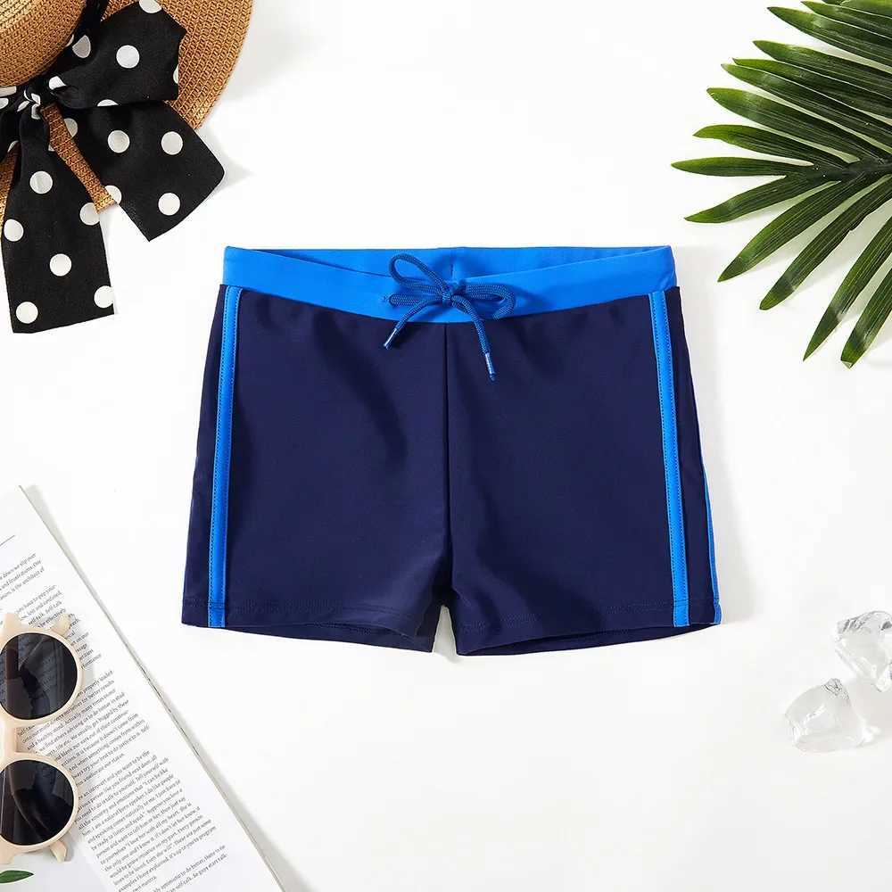 New 2024 Boys Trunks 4-12 Years Swimming Trunks For Boys Blue Childrens Swimwear Kids Trunks Bathing SuitXJ250224