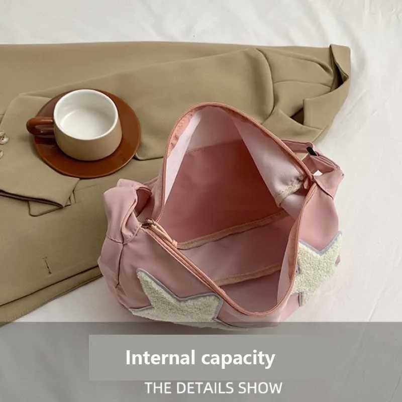 Women Canvas Messenger Shoulder Bag Crossbody Sling Bag Y2k Hobo Bag Pentagram Zipper Satchel Tote Bags Student BookBag Handbag Z250225