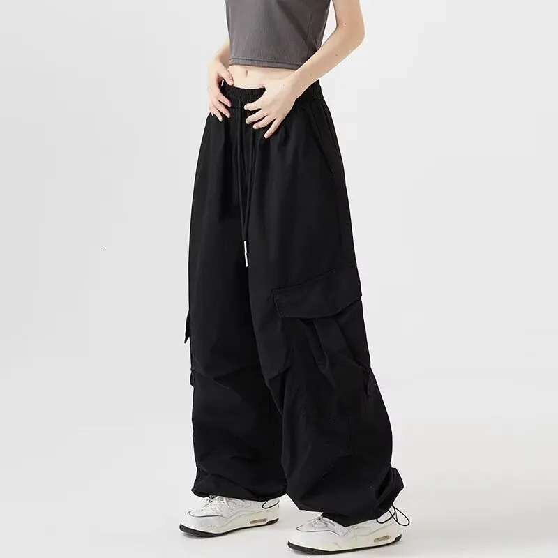 American Vintage Fashion Cargo Pants Women Hip-hop Street Personality Womens Cargo High Waist Summer Trousers Woman 250222
