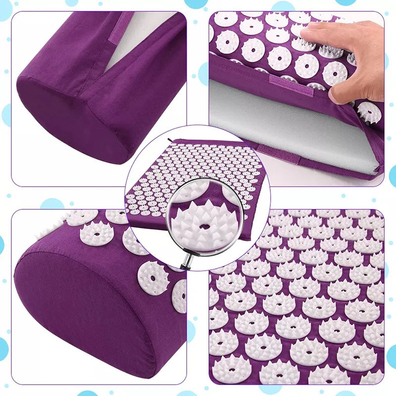 Non-Slip Massager Cushion acupressure Massage Yoga Mat Sets Spike Fitness Pilates Relieve Stress Back Pain Applicator kuznetsov 250221