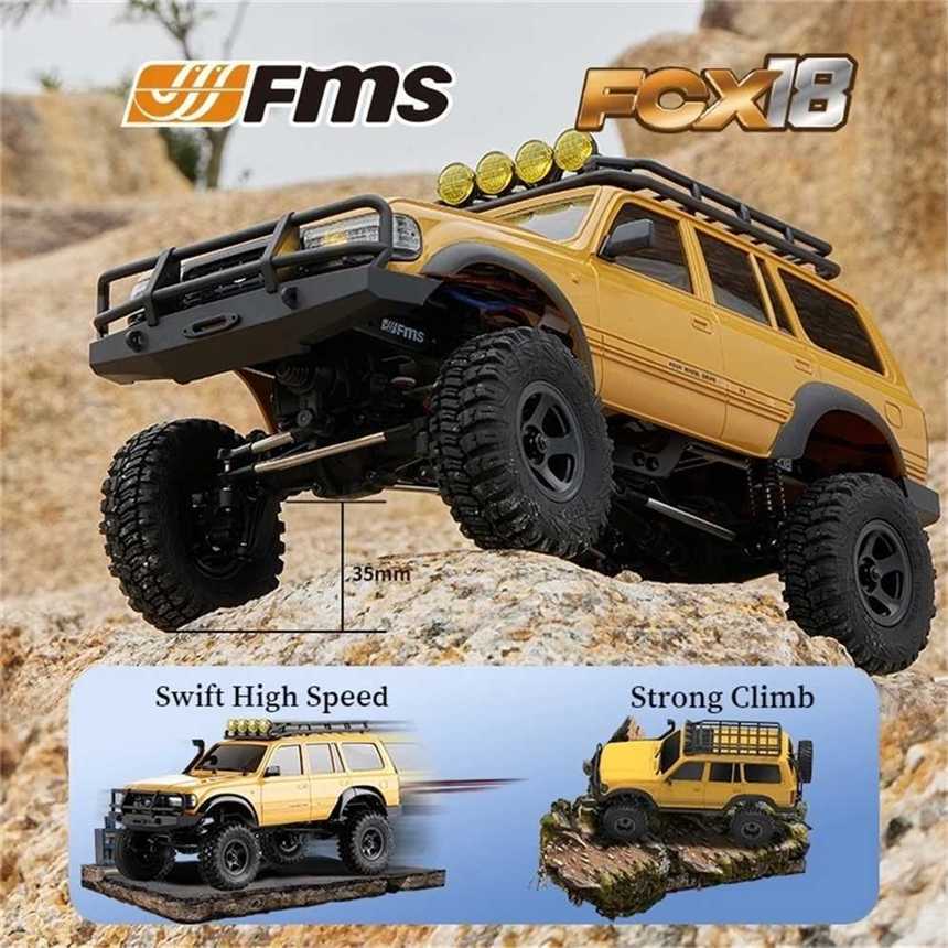 Fms 1/18 FCx18 LC80 Car 2.4G RTR Simulation Two-Speed Gear Rc 4WD Off-Road Climbing Vehicle Model Adult Boys Electric Toys lK99