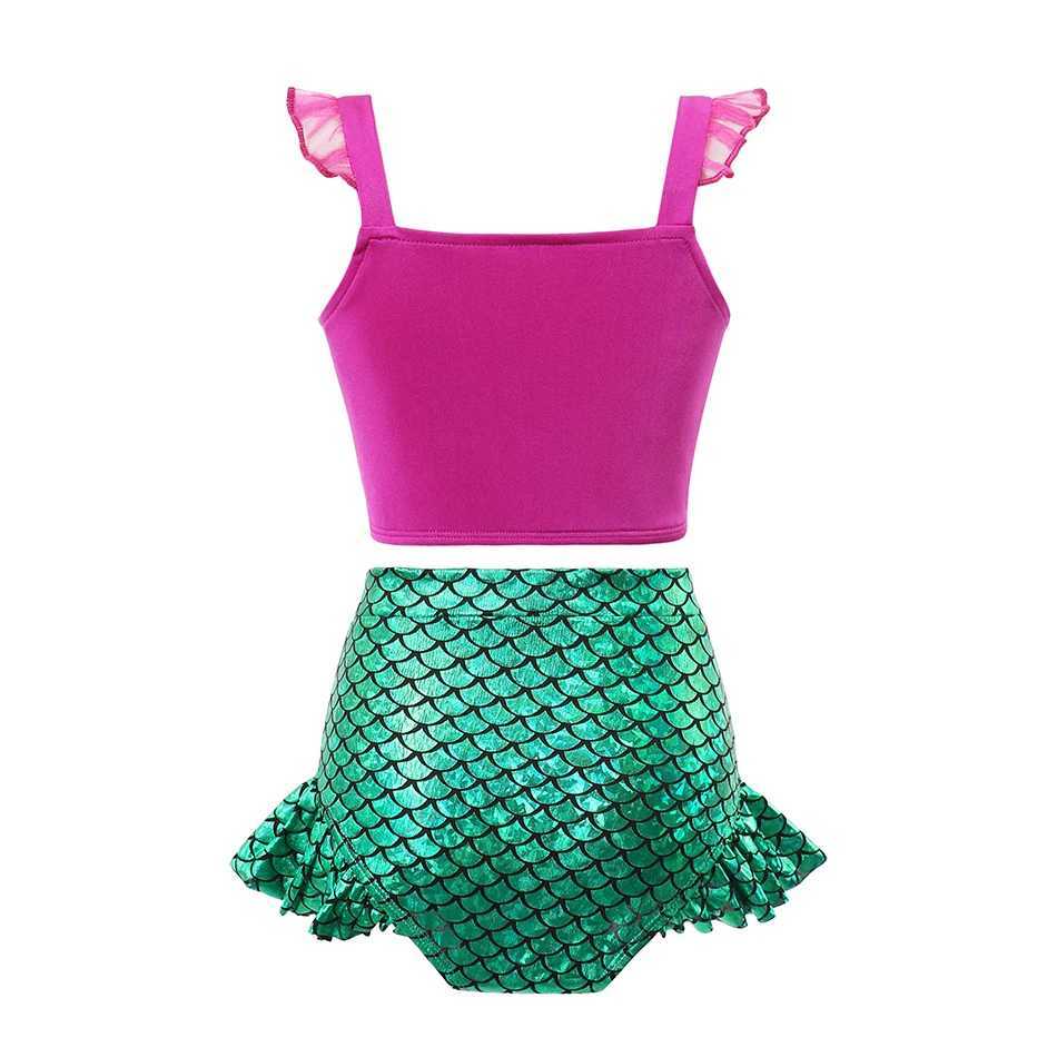 2025 Girls Summer Swimming Baby Bathing Suit Kids Little Mermaid Swimwear Swimsuit Children Princess Costume X250224