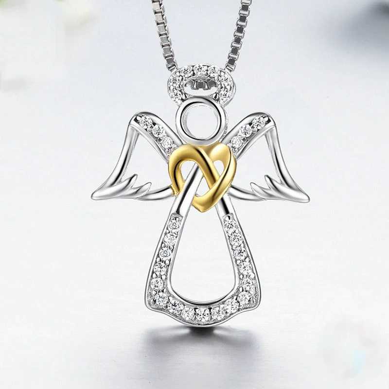Fashion Ince Angel Wings Guardian Girl Necklace Exquisite High Quality Rantic Girl Pendant Gift X250224