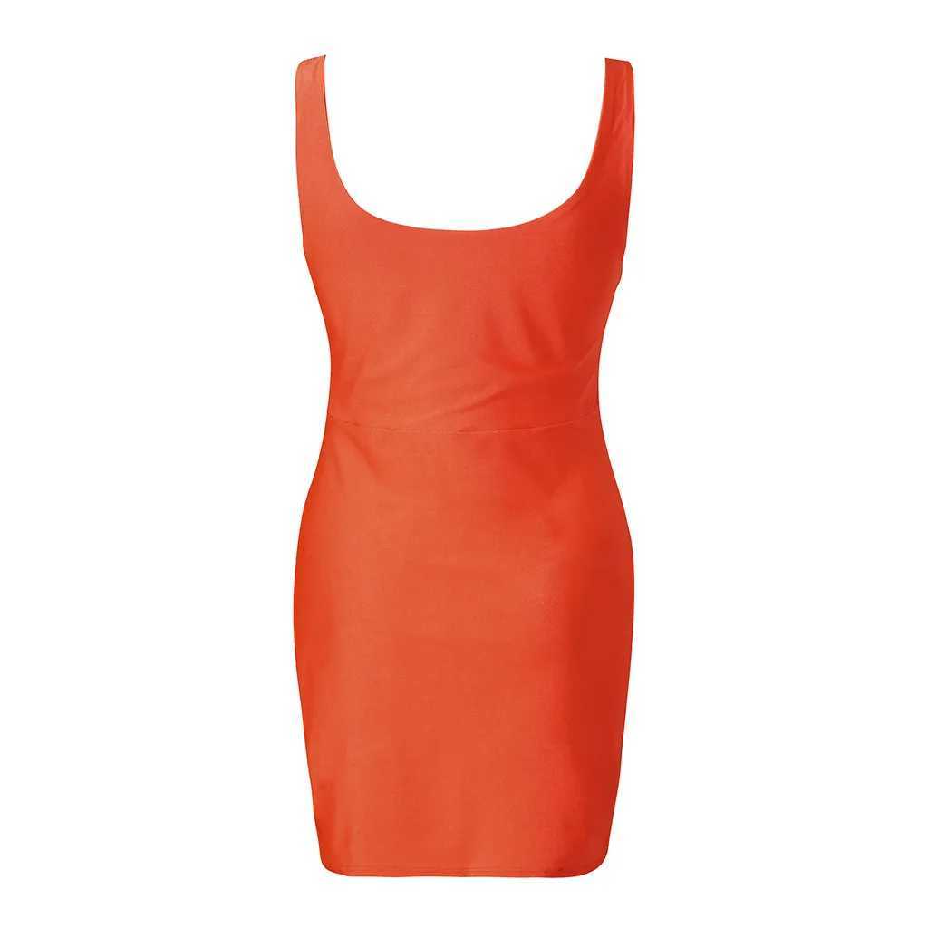 Womens plus size holiday style sexy solid sleeveless mini dress sexy party club dressXJ250224