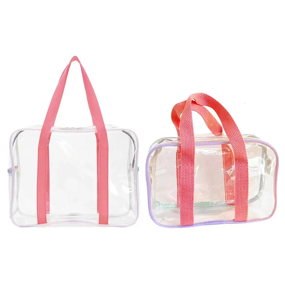PVC Clear Toiletry Bag Travel Makeup Bag Large Capacity Cosmetic Bag Portable Cosmetic Pouch Waterproof Toiletry Carry Pouch 250221