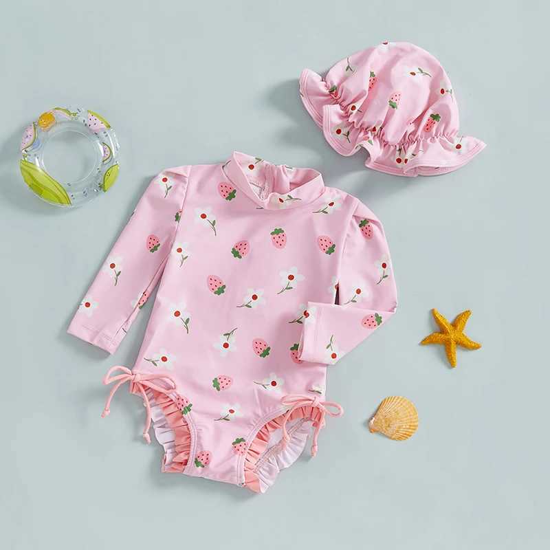 Toddler Boy Rash Guard Swimsuit Shark Anchor Print Short Sleeve Mock Neck Bathing Suit with Cap 2 Pcs Set X250224