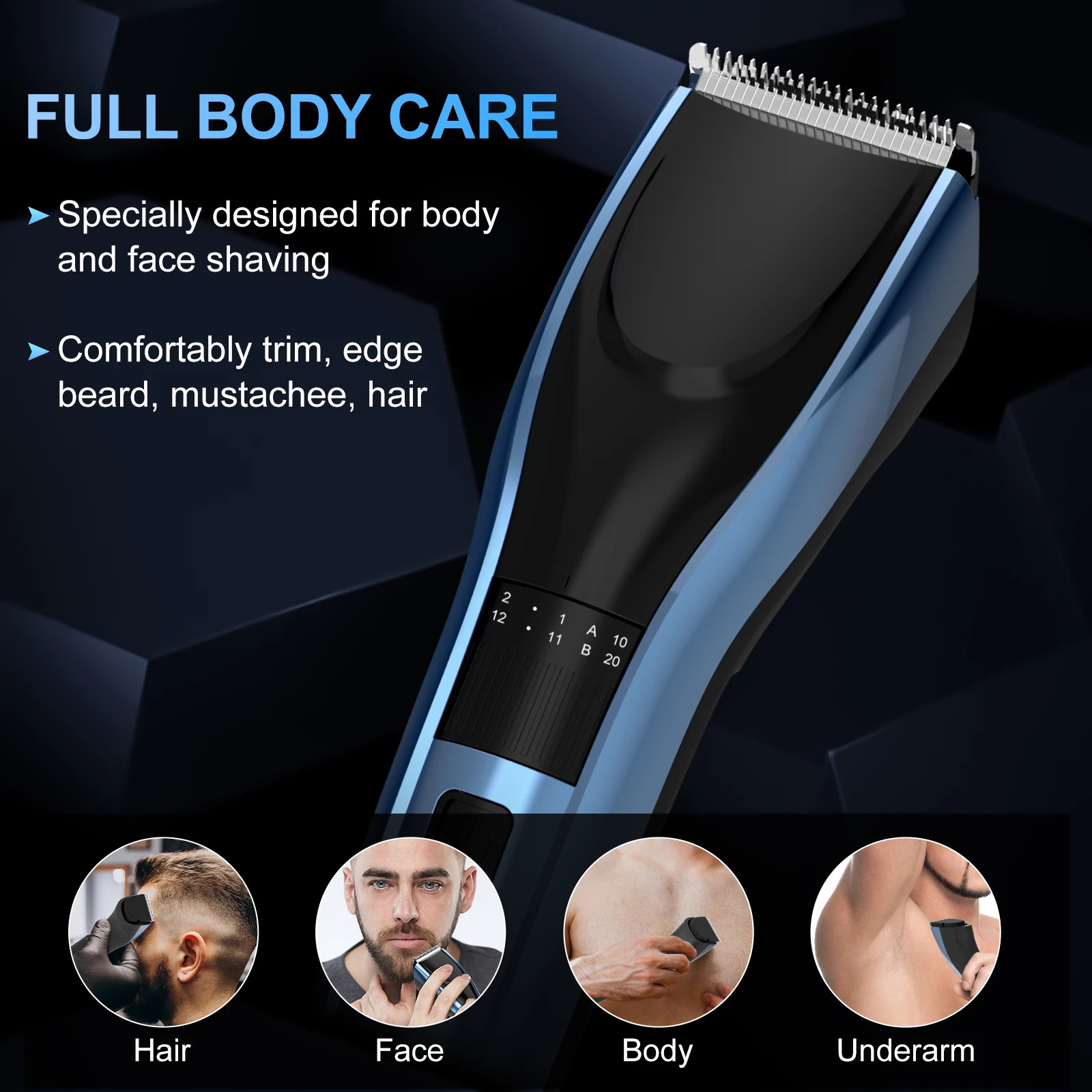 Sejoy Hair Trimmer Electric for Men Women rechargeable LED Display Clipper Beard Shaving Body Professional Barber 250217