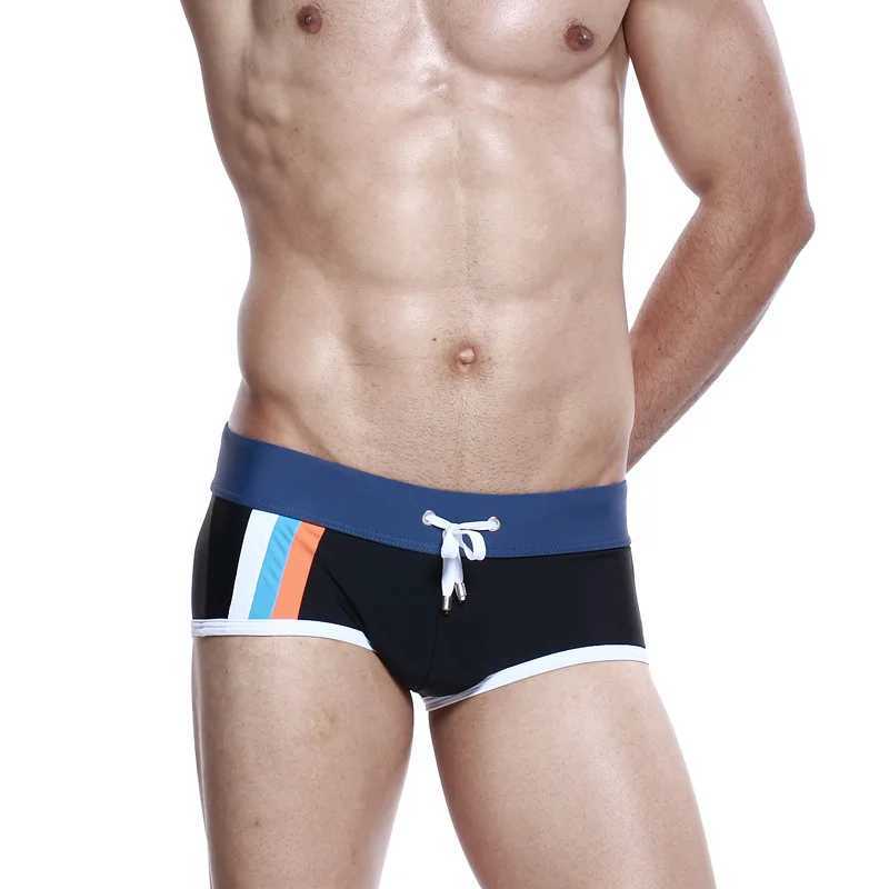 Mens boxer swimming trunks boxer swimming trunks fashionable low-rise swimming trunksXJ250224