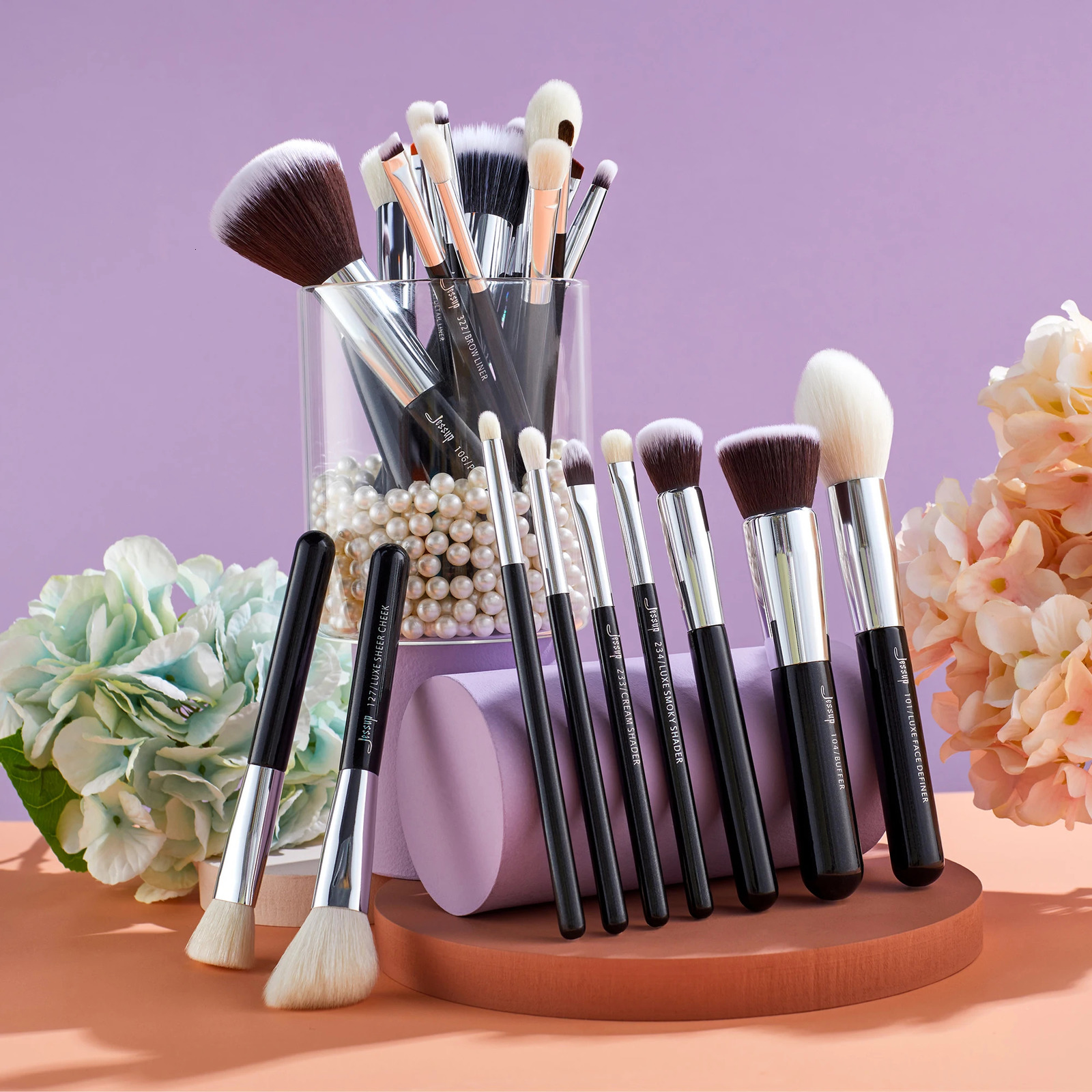 Jessup Makeup Brushes Set Foundation Powder Professional Make Up Brush Contour Blender Eyeshadow Blush 25pcs Goat Synthetic T175 250305