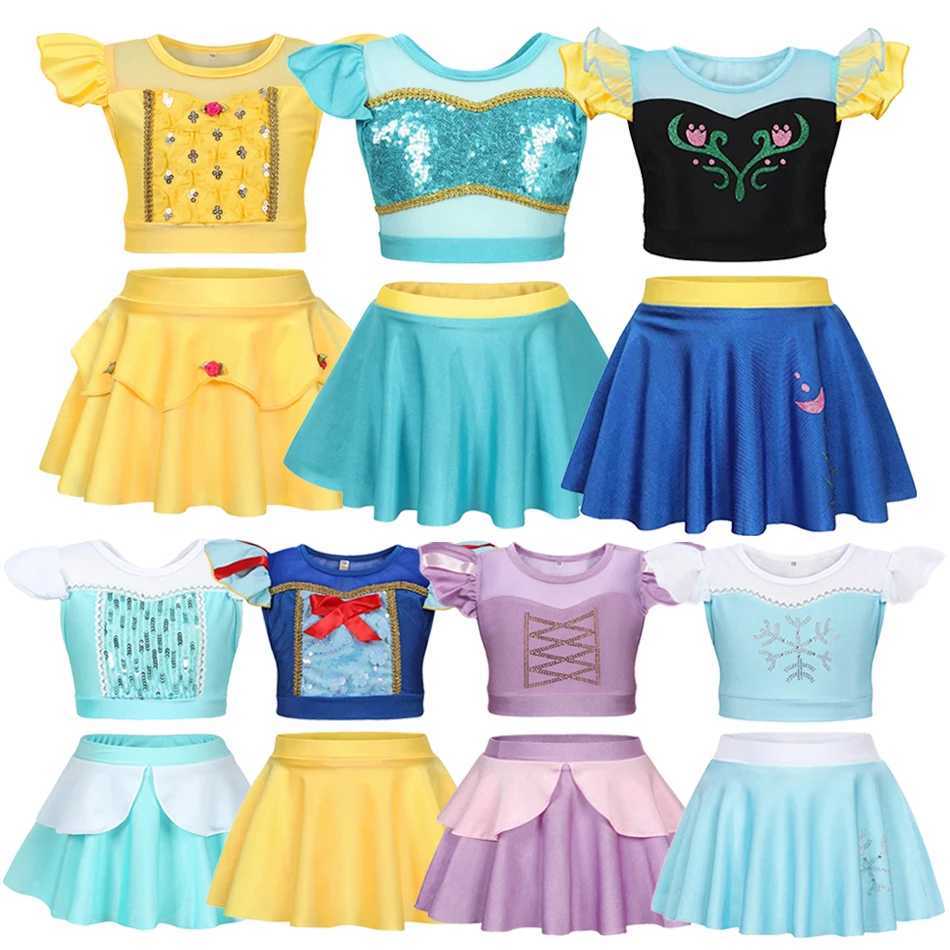 2025 Girl Princess Summer Elsa Anna Two Piece Swimsuit Children Swimwear Children Bikini Sets Bathing Kids Suit X250224