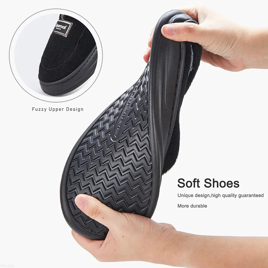 plus size mens house slippers fuzzy comfy memory foam soft couple shoes non-slip winter warm plush slippers250225bj