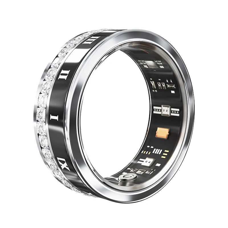 Diamond Smart Ring Lightweight 2.9g IP68 waterproof Titanium Alloy Heart Rate BO HRV Sleep Health Monitor Sport Fitness Tracker W250225