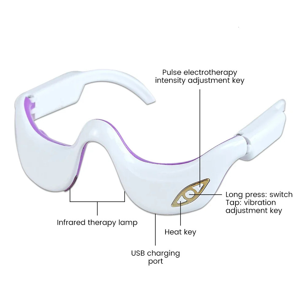 Under Eyes Red Light Therapy Massager GlassesMicrocurrent Eye Beauty Device Eyes Bag Remove Reduce Dark Circles Puffiness 250221
