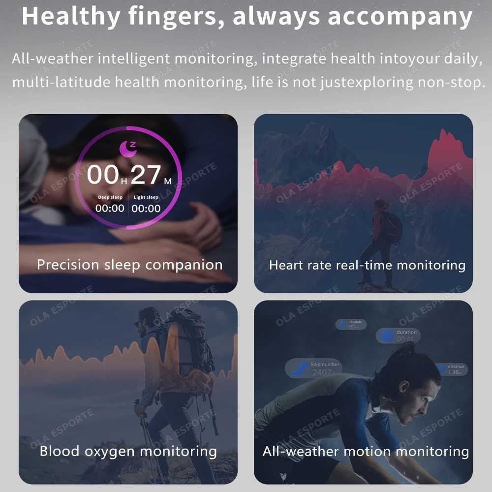 For Samsung Smart Ring Men Women Military Grade Titanium Steel Shell Health Monitoring IP68 3ATM Waterproof Multi-sport Modes W250225