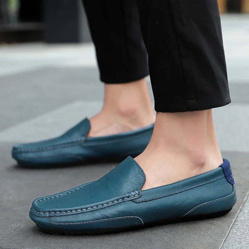 Genuine Leather Breathable Mocasines Casual Loafers Leather Shoes For Men Slip On Formal Italian Driving Flat Chaussure Homme 250224