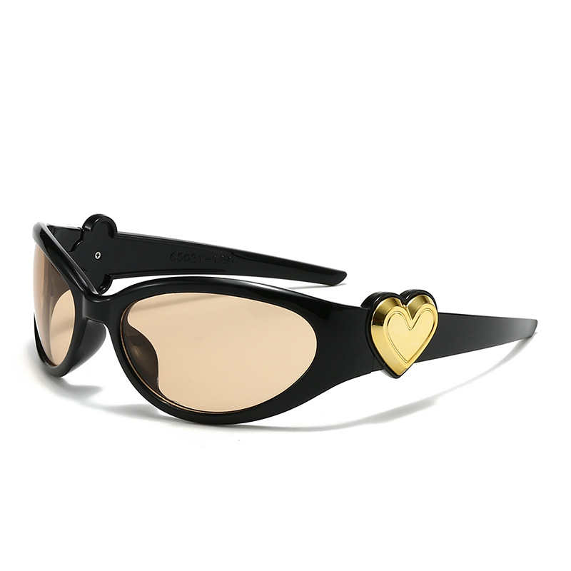 2025 new cute floral heart decoration sunglasses, millennial style hot girl glasses, trend outfit anti-ultraviolet sunglasses.