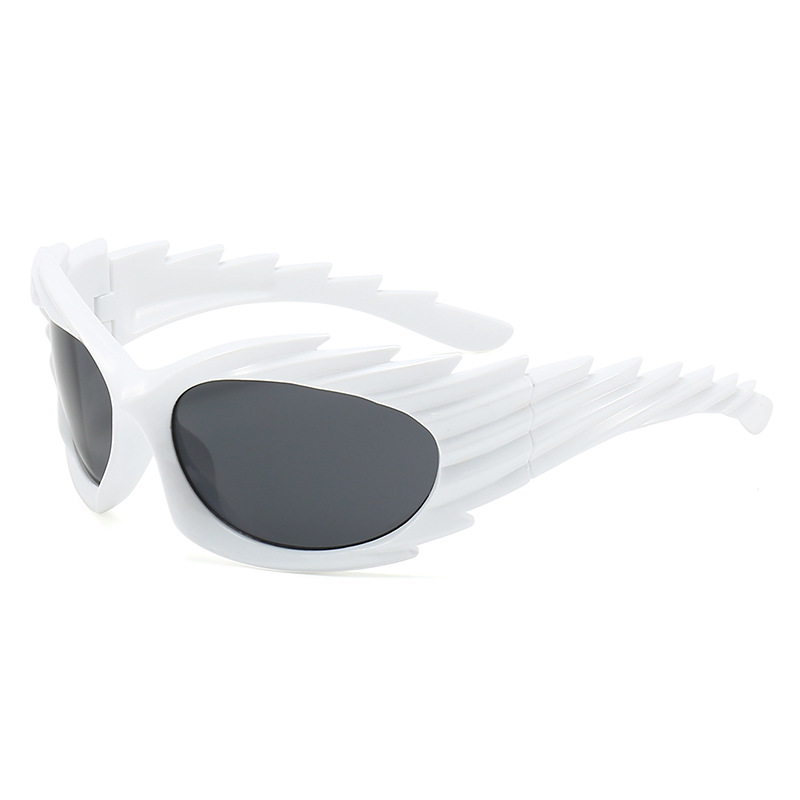 2025 new European and American personality wing cycling sunglasses shape ins fashion sunglasses female thorn hedgehog Y2K sunglasses