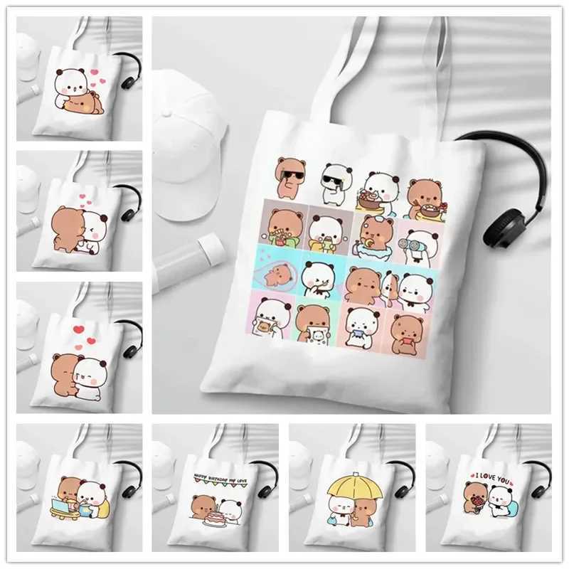 Bubu Dudu Anime Women Shoulder Bags No Zipper Canvas Tote Bag Large Capacity Shopping Shopper Handbag Lightweigh Girl Handbags Z250224