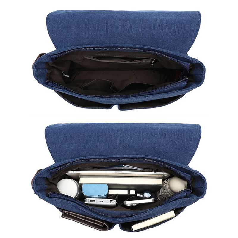 Messenger Bag Men Shoulder Canvas Business Crossbody Vintage Pack Casual Trip Office Portable Travel Fashion Bags Y158A Z250225