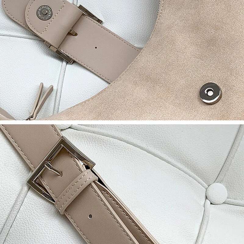 Korean Faux Suede Hobos Bags For Women Designer Handbags And Purses 2023 New In Belt Buckle Underarm Shoulder Messenger