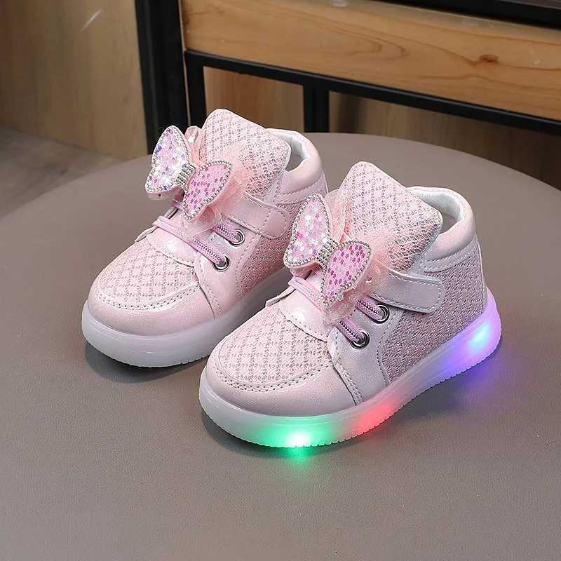 Kid Tennis 2024 Spring And Autumn Children LED Sneakers Boys Glowing Shoes kids Baby Girls Toddler Shoes with Light Up Luminous W250225