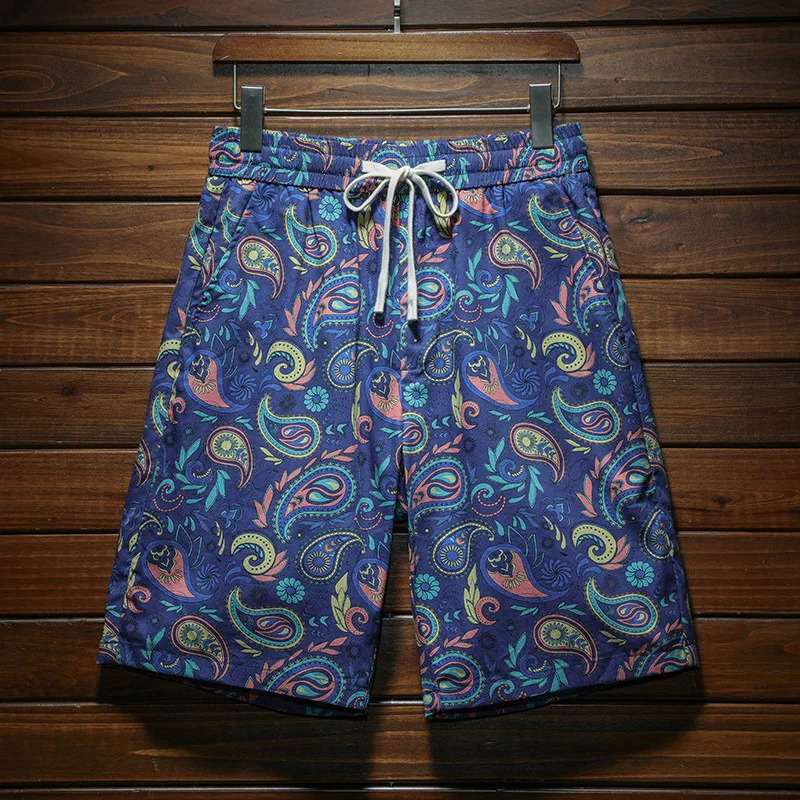 Beach shorts mens summer thin cool breathable outdoor pants handsome personality fashionable printed loose full matching casual 250222