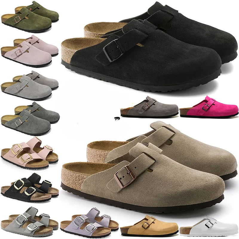 free shipping with box clogs men women sandals stylish slippers designer slides outdoor comfortable sandal mens clog shoes black grey tan pink suede leather