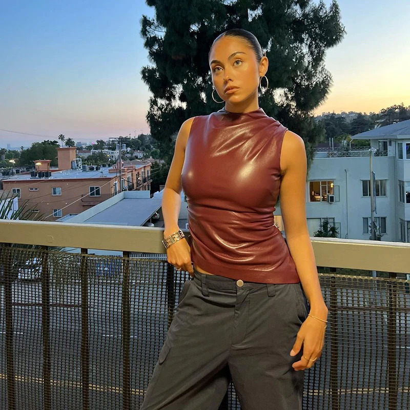 Summer Sexy Tank Tops Women Sleeveless Solid Tank Bodycon High Street Casual Vestidos Zippers Fashion Folds Camisole Female 250224