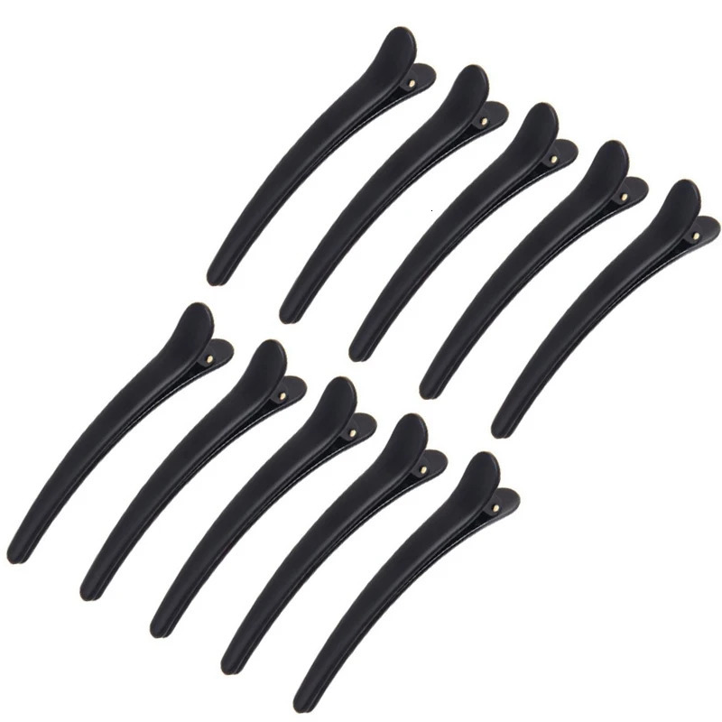 10PCS Professional Hairdressing Salon Hairpins Black Plastic Single Prong DIY Alligator Hair Clip Care Styling Tools 250218