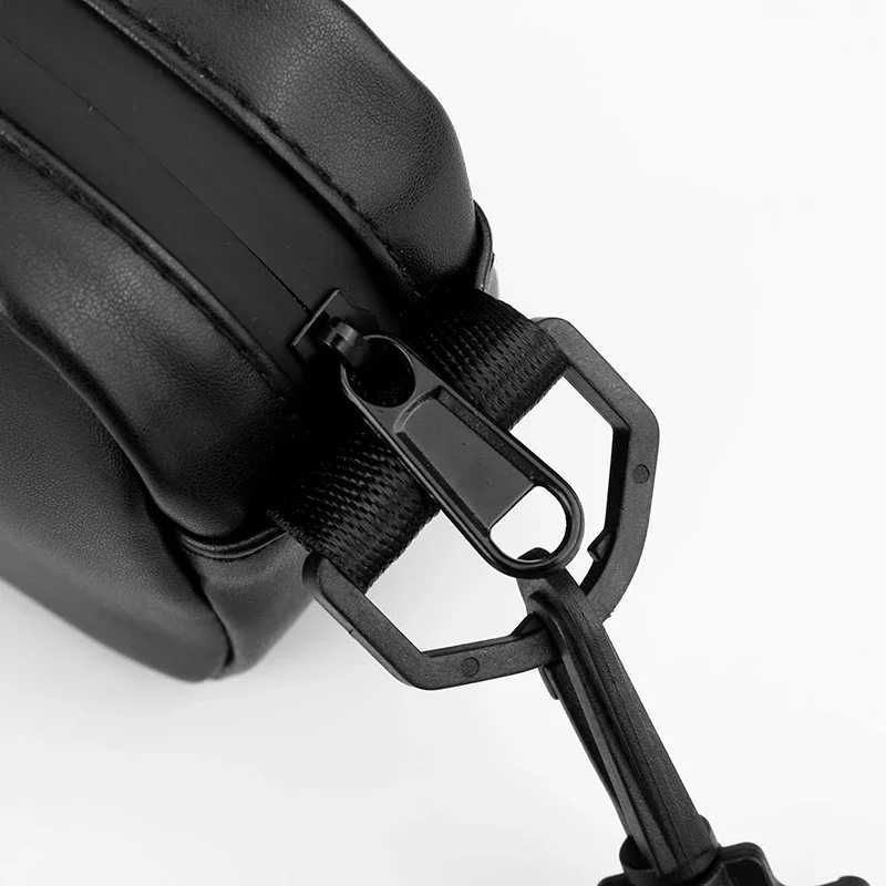 2024 New Black Mini Crossbody Leather Bag for Mens Personalized Mobile Phone Chest Bag for Womens High-end Single Shoulder Bag Z250225