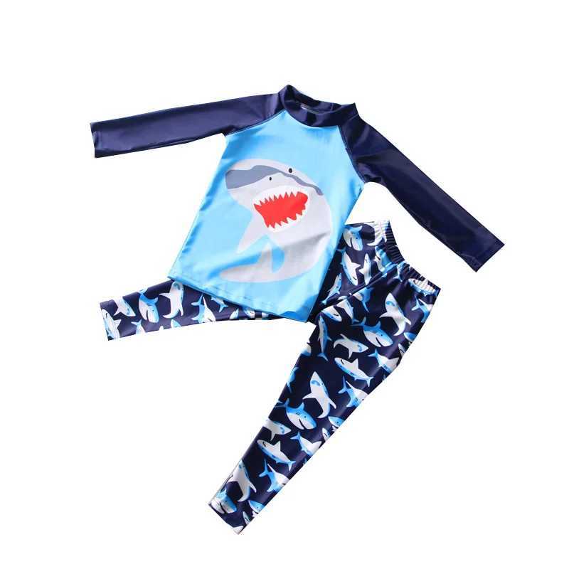 Boys swimsuit split up medium sized long sleeve pants sunscreen student big boys diving suit Korean childrens swimsuit X250224