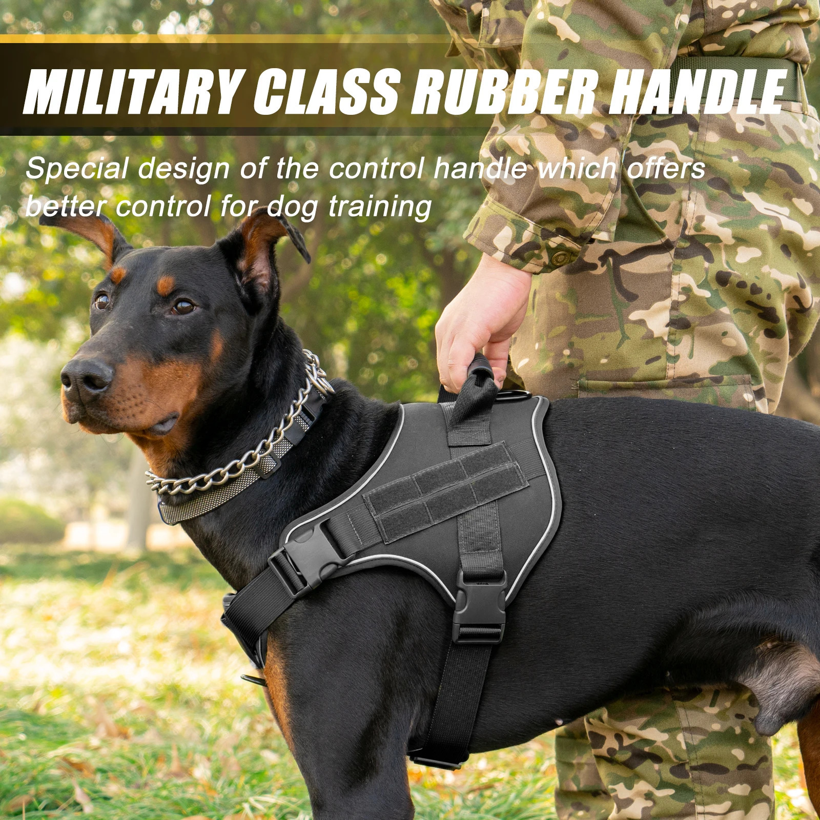 Tactical Dog Harness Pet Doberman Pinscher Pet Training Vest Dog Harness for Small Medium Large Dogs Explosion Proof 250224