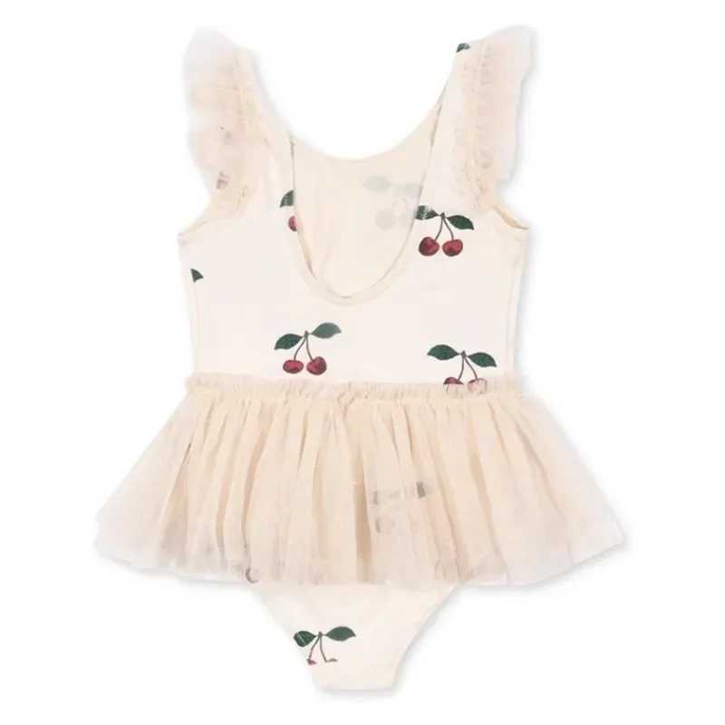 Baby Girls Swimwear Swan Sunscreen Swimsuit Girl Swimwears Cherry Swimming Bikini One-pieces Kids Swimsuits X250224