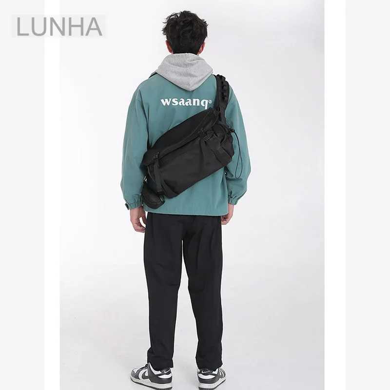 Men Oxford Large Capacity Messenger Bag Casual Water-Resistant Crossbody Shoulder Bag Outdoor Laptop Bag with Adjustable Strap Z250225