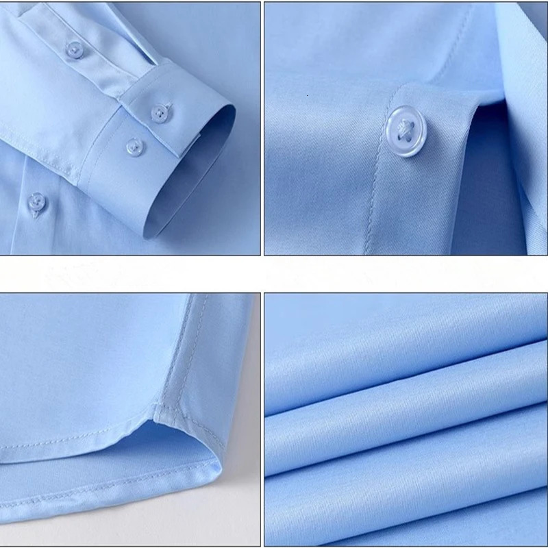 Mens Shirt Long Sleeve Non iron Wrinkle Resistant Business Dress High end Professional Suit Social White Formal Clothing 250222