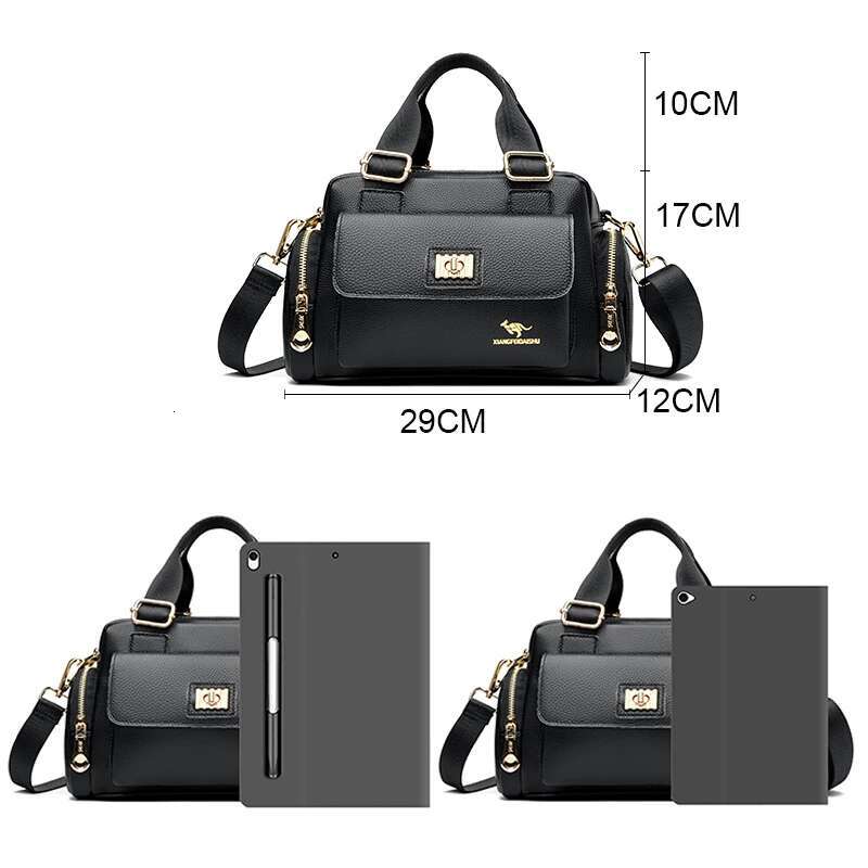 Leisure Brand Handbag High Quality Women's Shoulder Bags Fashion Designer Large Capacity Soft Leather Locomotive Bag Sac A Main