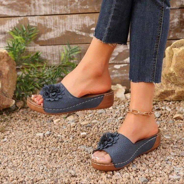 Slippers 2025 Summer Plus Size 36-43 wer Platform Non-slip Sandals Wedge Open Toe Hollow-out zhanyishengli